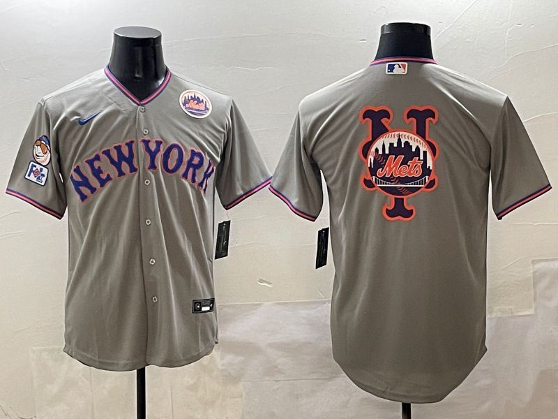 Men New York Mets Blank Grey Second generation 2025 Nike MLB Jersey style 11->oakland athletics->MLB Jersey